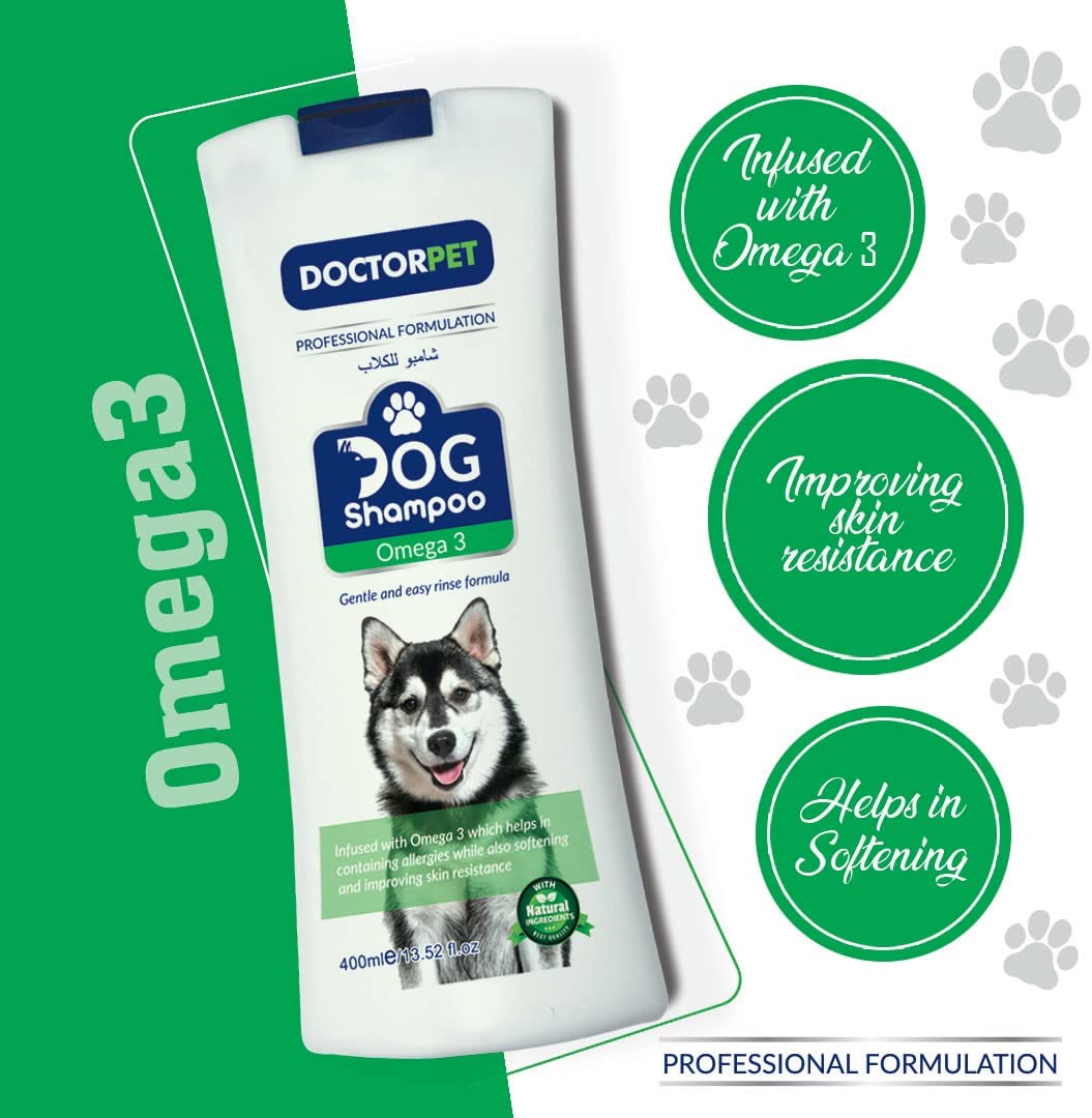 Doctor Pet Dog Shampoo 400ml Omega 3 - Shopivet.com