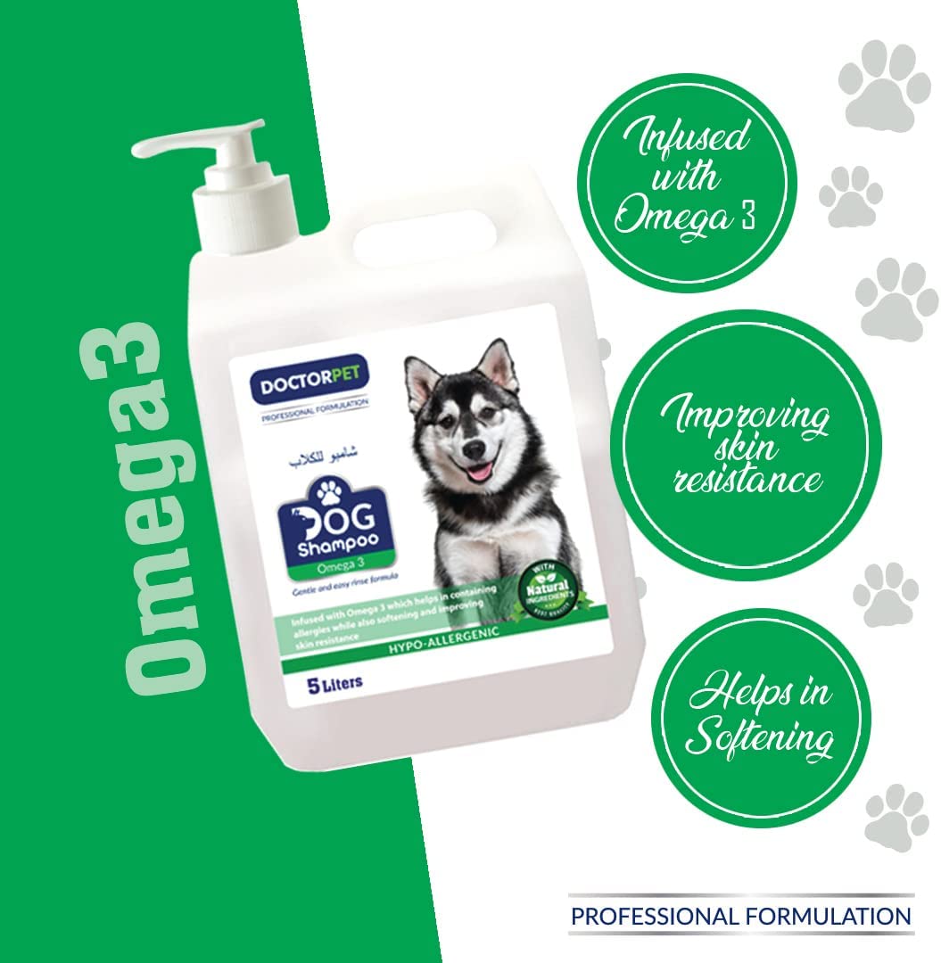 Doctor Pet Dog Shampoo 5ltr Omega 3 - Shopivet.com