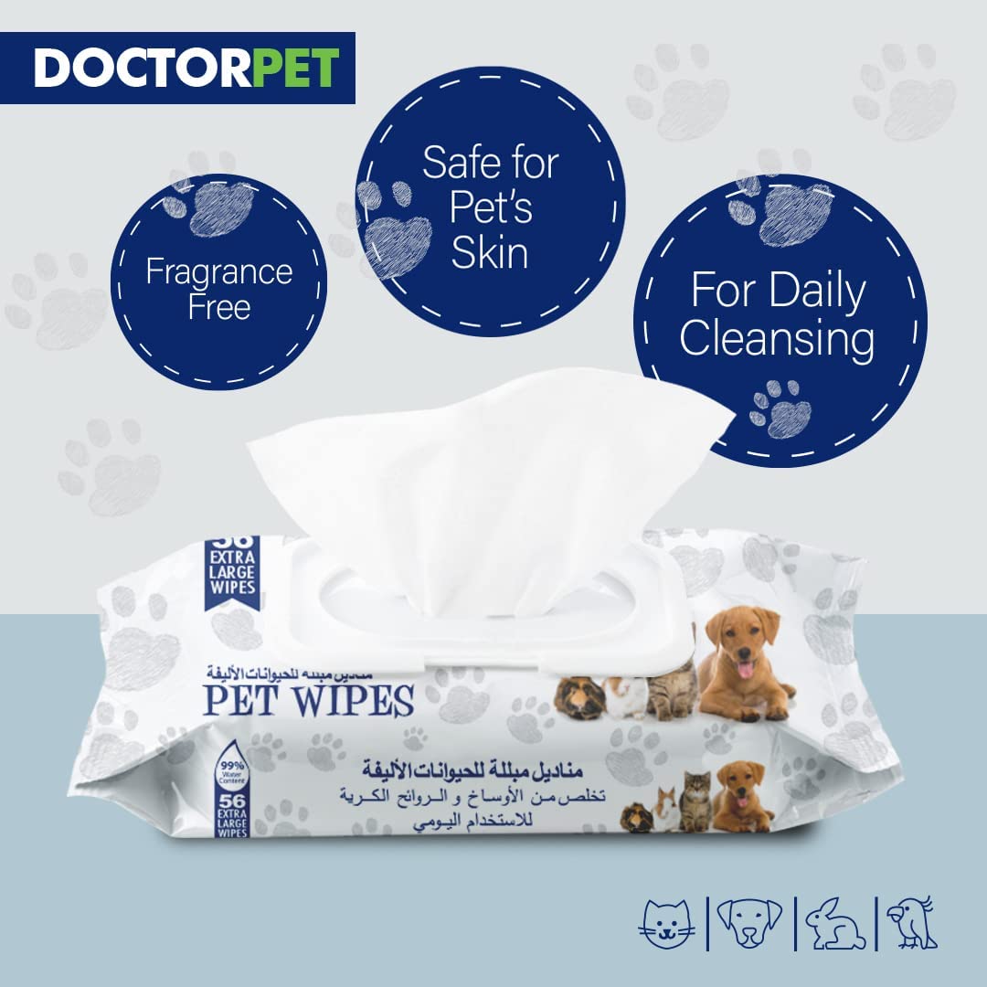 Doctor Pet Wipes 56's - Shopivet.com