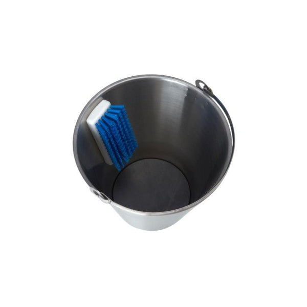 EQUIVET STAINLESS STEEL BUCKET WITH BRUSH - Shopivet.com