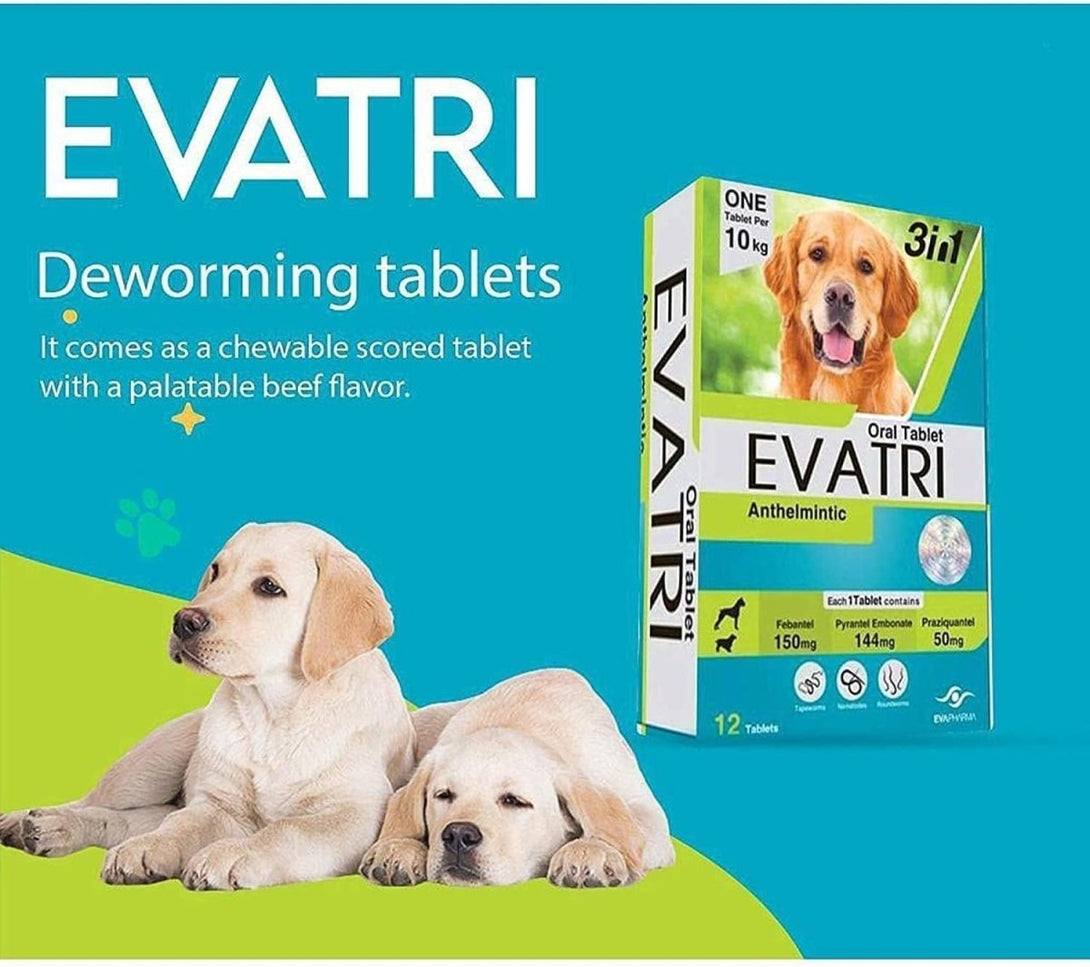 EVATRI Deworming Tablet For Dogs 12 tabs - Shopivet.com