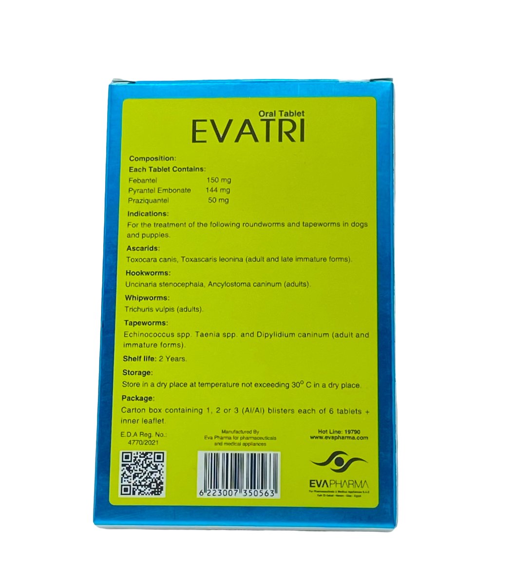 EVATRI Deworming Tablet For Dogs 1tab - Shopivet.com