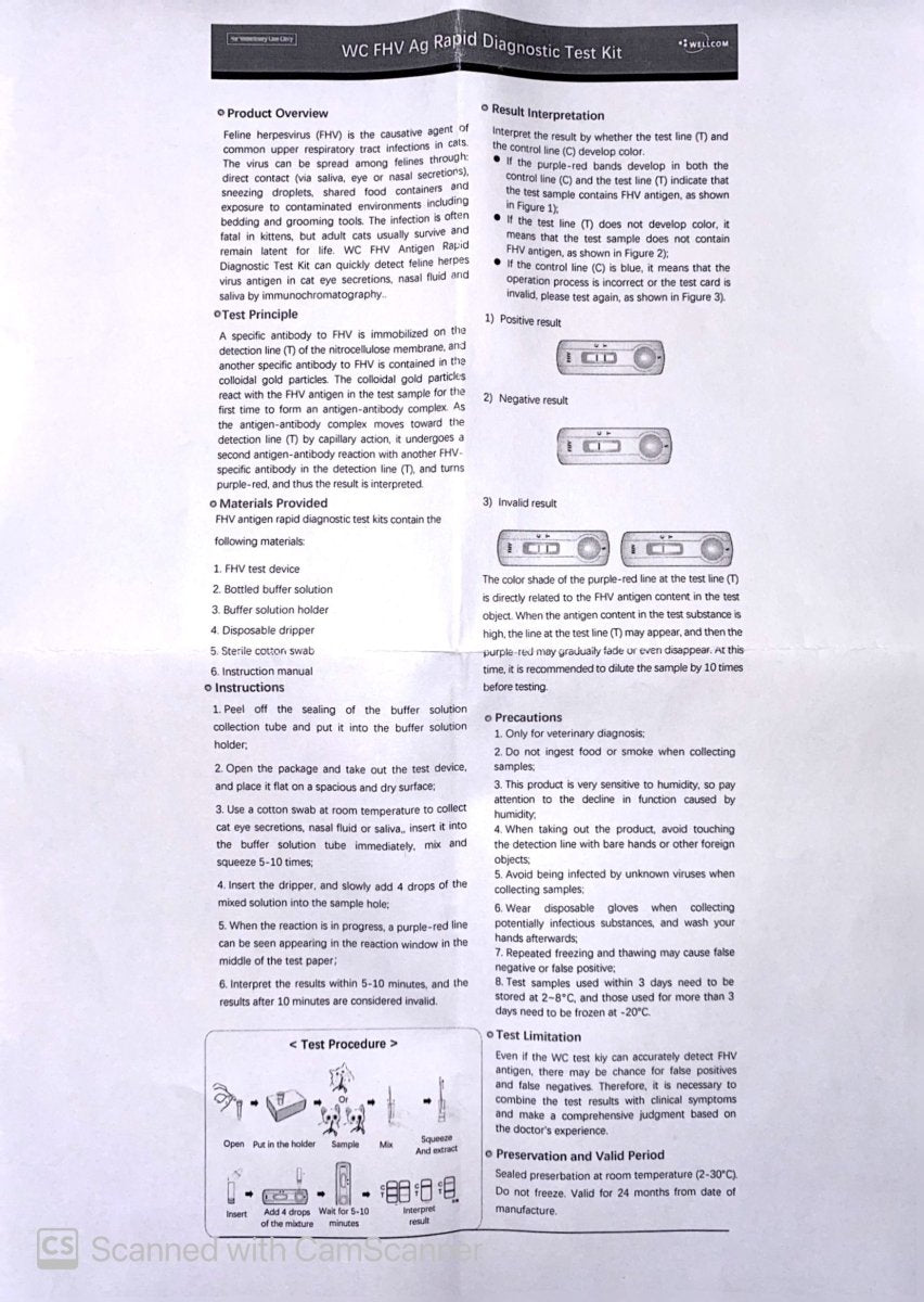 FHV-Ag 1 test - Rapid test for Herbes in cats - Shopivet.com