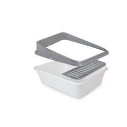 Go Fresh - High Back Cat Litter Box Small - Grey - Shopivet.com