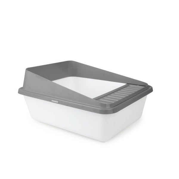 Go Fresh - High Back Cat Litter Box Small - Grey - Shopivet.com