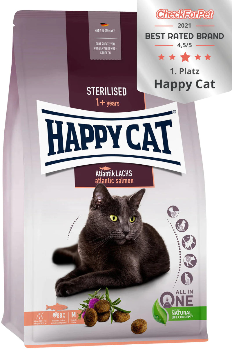 Happy Cat Adult Sterilised Atlantik Lachs Atlantic Salmon 4kg - Shopivet.com
