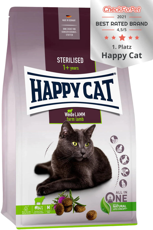 Happy Cat Adult Sterilised Weide Lamm 4kg - Shopivet.com
