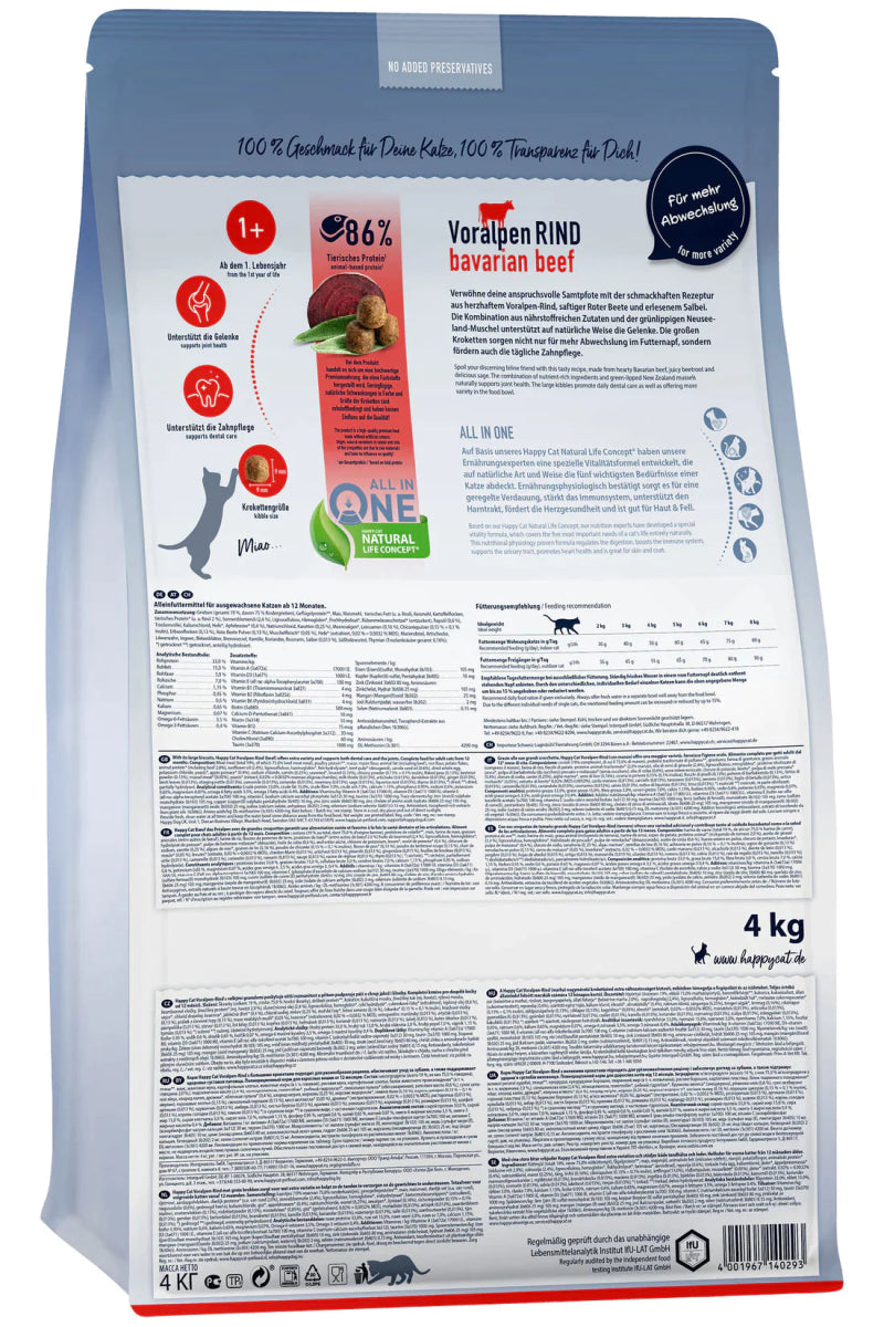 Happy Cat Culinary Adult Voralpen-Rind 4kg - Shopivet.com