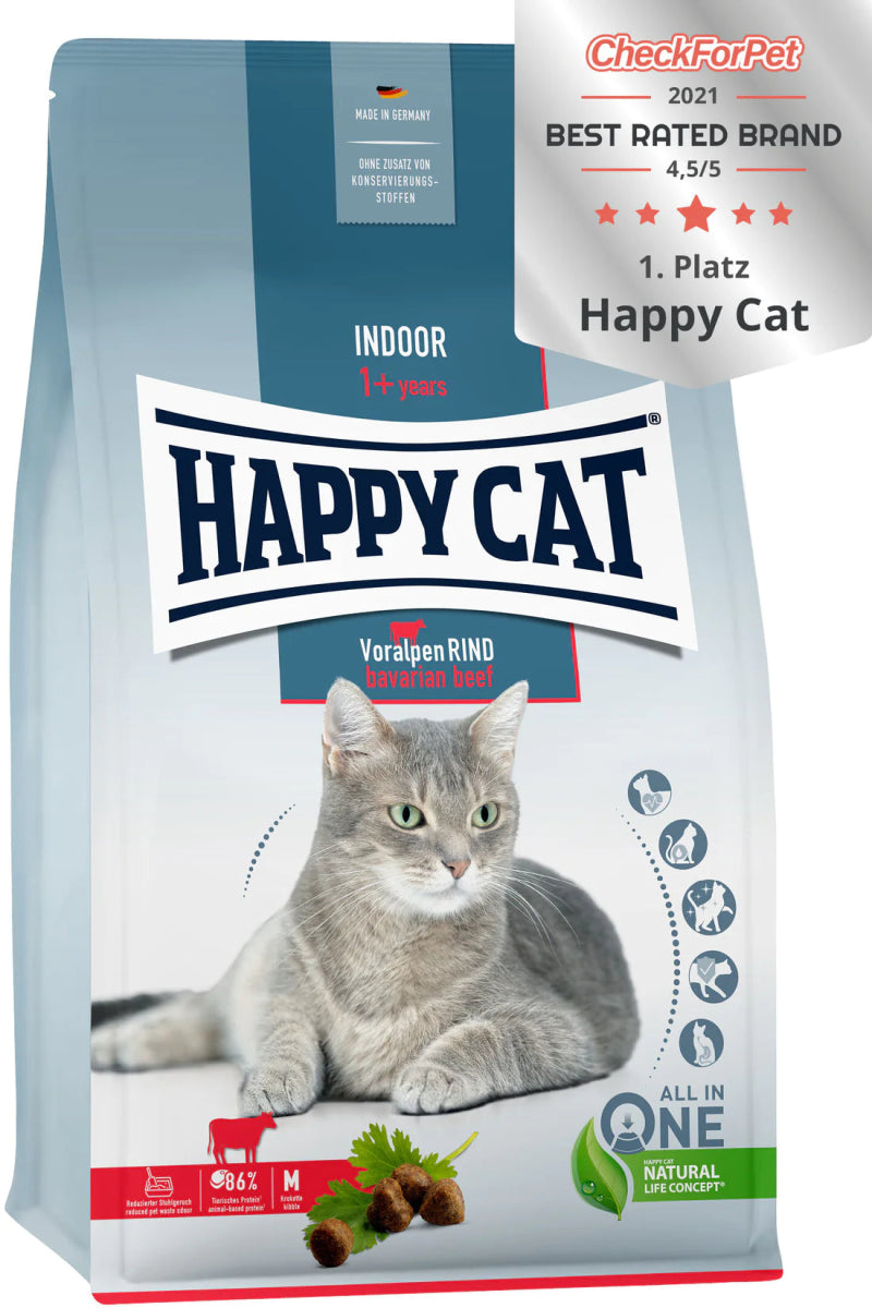 Happy Cat Indoor Adult Voralpen Rind 4kg - Shopivet.com