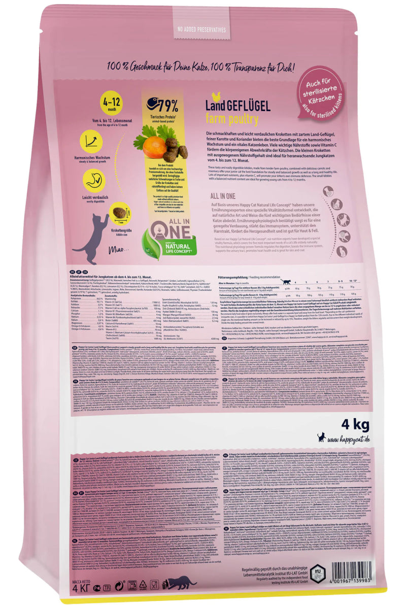 Happy Cat Junior Land Geflugel (Poultry) 10 kg - Shopivet.com