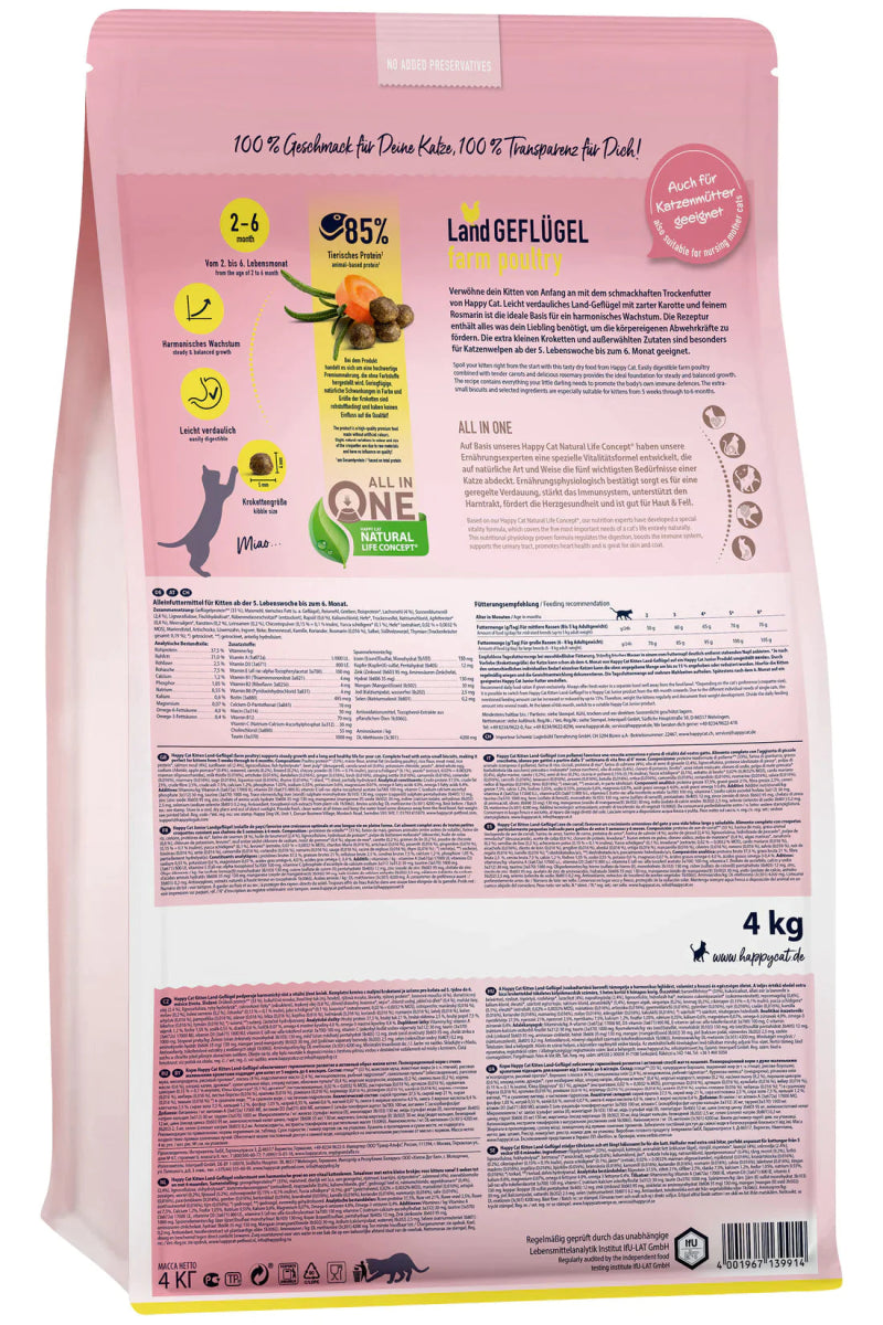 Happy Cat Kitten Land Geflugel (Poultry) 1.3kg - Shopivet.com