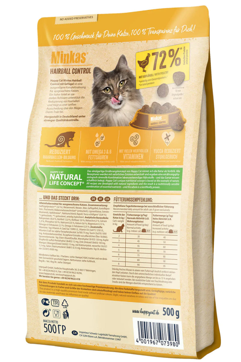 Happy Cat Minkas Hairball Control 4kg - Shopivet.com