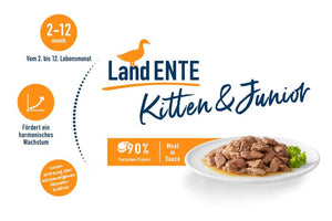 Happy Cat MIS Kitten & Junior Farm Duck 85 gm sachet - Shopivet.com