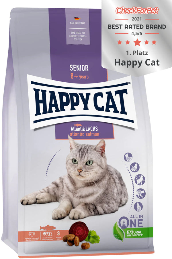 Happy Cat Senior Atlantic Salmon 1.3kg - Shopivet.com