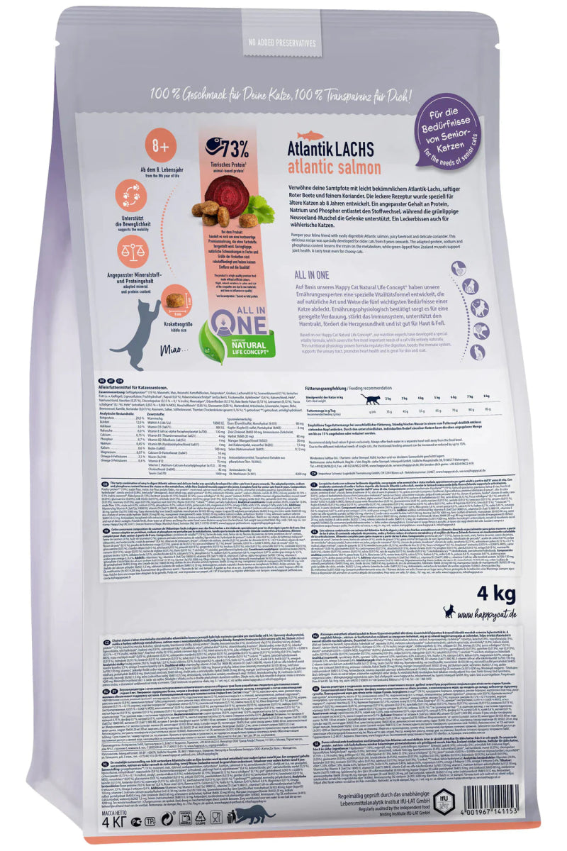 Happy Cat Senior Atlantic Salmon 4kg - Shopivet.com