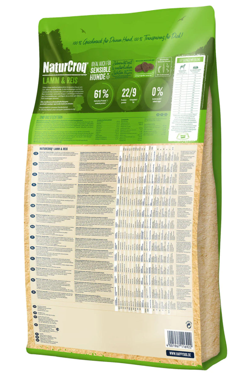 Happy Dog Natural Croq Lamb & Rice 15kg - Shopivet.com