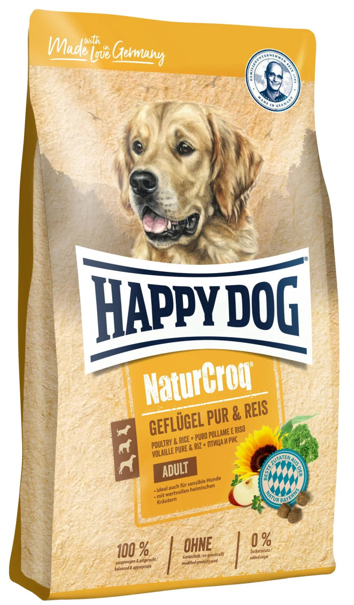 Happy Dog Naturcroq Geflugel Pur & Reis 11kg - Shopivet.com
