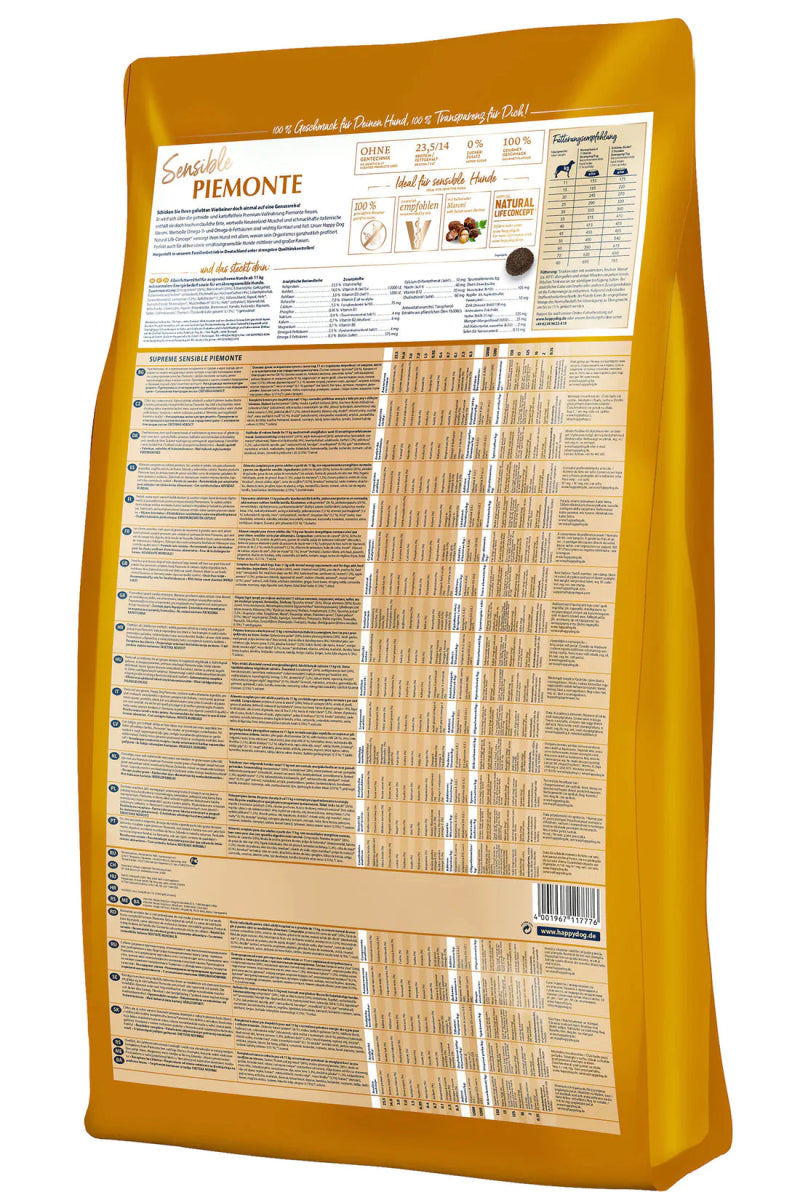 Happy Dog Supreme Sensible Piemonte 4kg - Shopivet.com