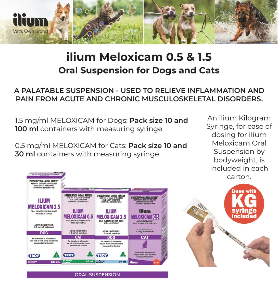 Cats Loxicom Dog Dose Loxicom Oral Suspension For Dogs, POM-V Farm