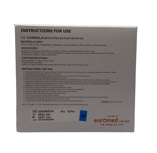 IV Cannula 22G 1Box ⁩ - Shopivet.com