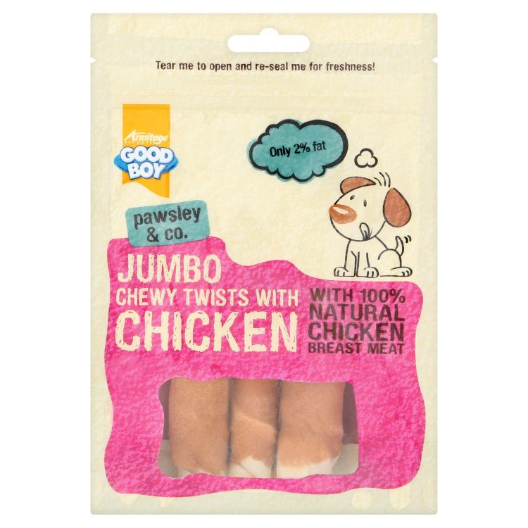 Jumbo Chicken Chewy Twists - 100g - Shopivet.com