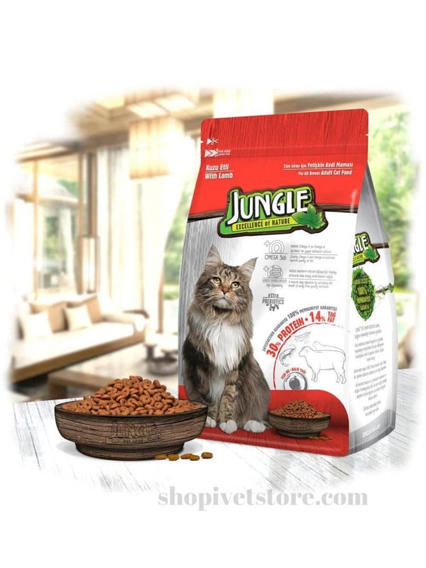 Jungle adult cat food with lamb 500 gm - Shopivet.com
