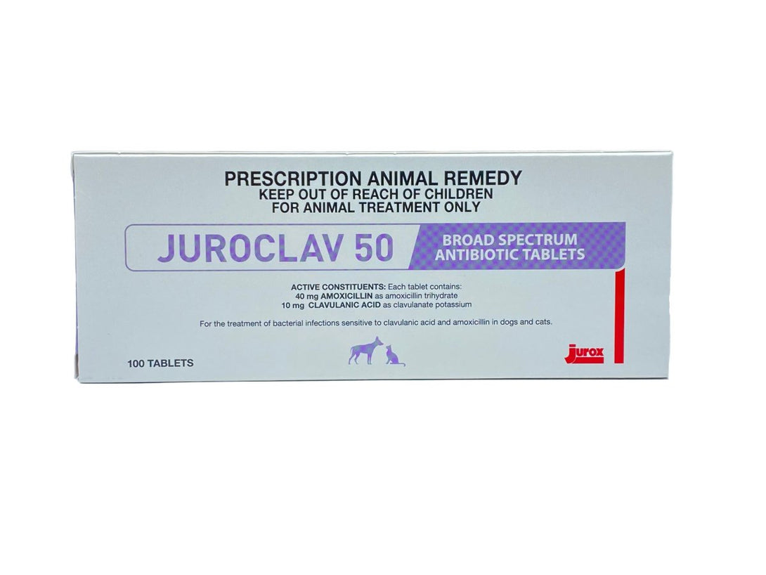 JUROCLAV 50 (Amoxicillin + Clavulanic acid) 1box - Shopivet.com