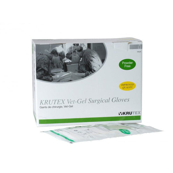 KRUTEX VET-GEL SURGICAL GLOVES PF SIZE 7.5 - Shopivet.com