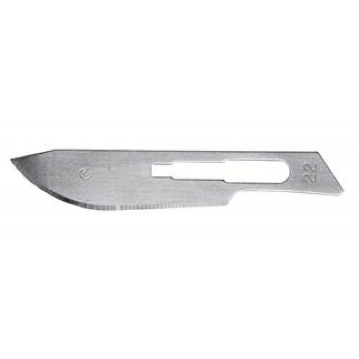 KRUUSE CARBON STEEL BLADES NO 22, STERILE, 100/PK - Shopivet.com