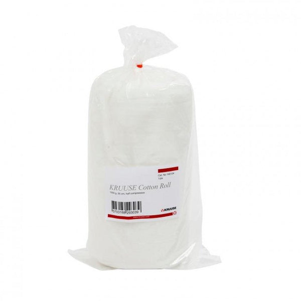 KRUUSE COTTON WOOL ROLL 1000 G, 35 CM, HALF COMPRESSED - Shopivet.com