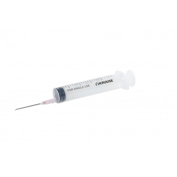 KRUUSE DISP. SYRINGE WITH NEEDLE, 3-COMP., 20->24 ML, 18G X 1 1/2" 100/PK - Shopivet.com