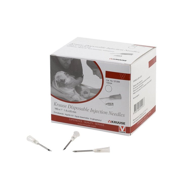 KRUUSE DISPOSABLE NEEDLE 1.6X25MM 16GX1 - Shopivet.com