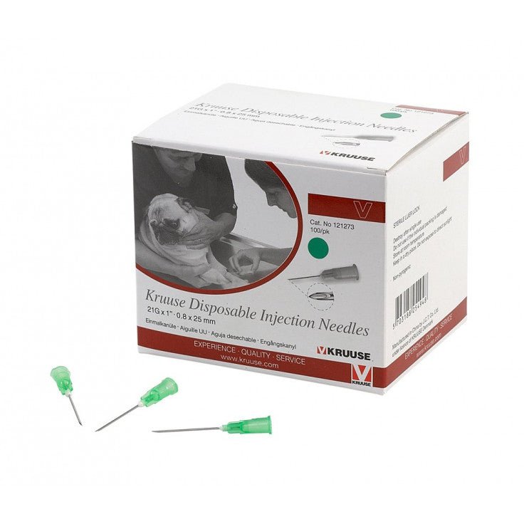 KRUUSE DISPOSABLE NEEDLE 21G X 1 - Shopivet.com