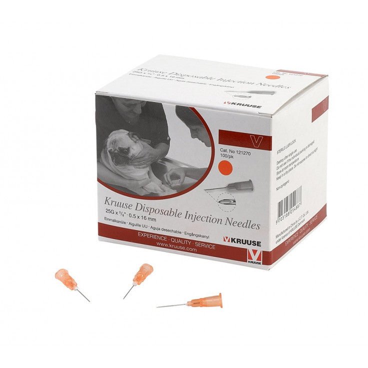 KRUUSE DISPOSABLE NEEDLE 25G X 5/8 - Shopivet.com