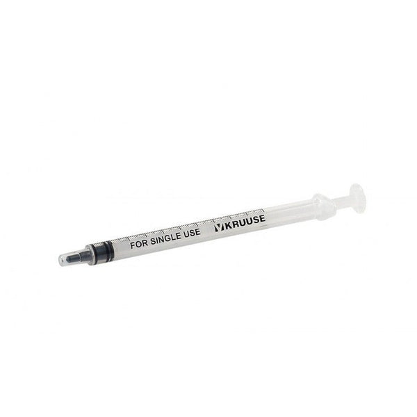 KRUUSE DISPOSABLE SYRINGE-3 COMP 1ML - 100 UNITS/BOX - Shopivet.com