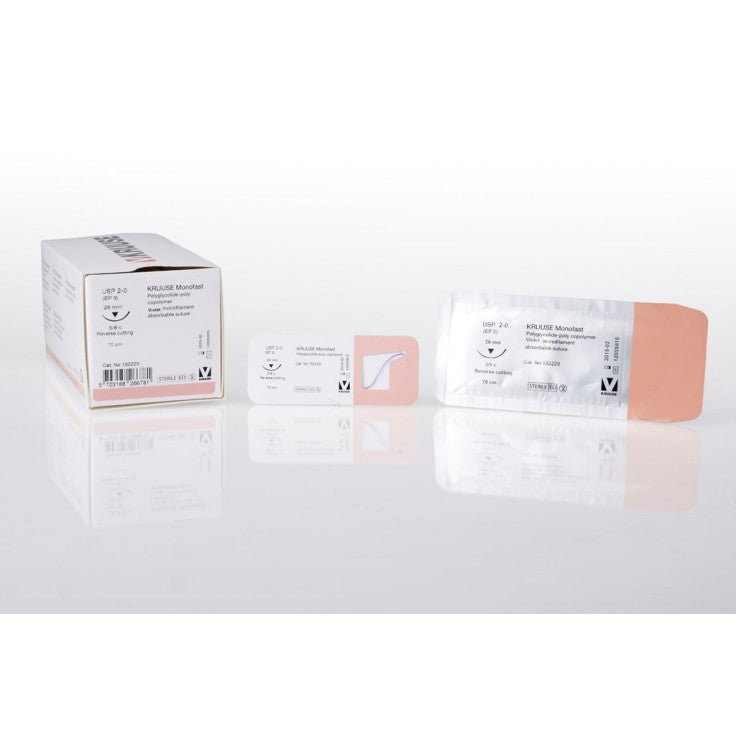 KRUUSE MONOFAST SUTURE, USP 2-0, 70 CM, 38C RC NEEDLE: 26 MM - Shopivet.com