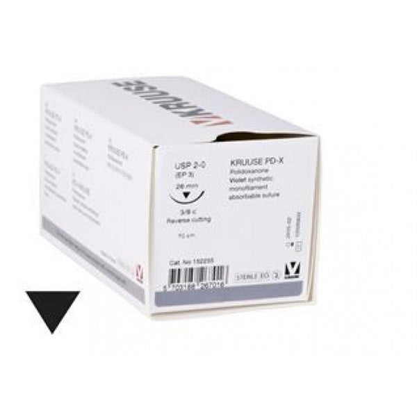 KRUUSE PD-X SUTURE USP 2-0, 70 CM, 3/8C RC NEEDLE: 26 MM, 18/PK - Shopivet.com