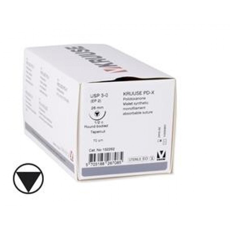 KRUUSE PD-X SUTURE, USP 3-0, 70 CM, 1/2C RBTC NEEDLE 26 MM 18/PK - Shopivet.com