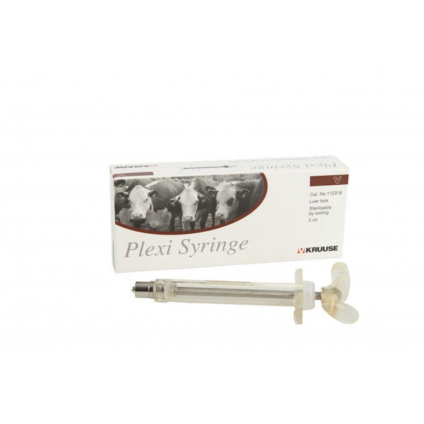 KRUUSE PLEXI SYRINGE, LUER LOCK, 5 ML - Shopivet.com