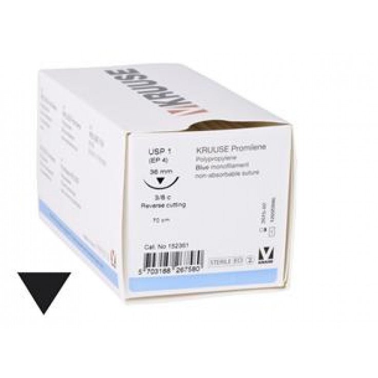 KRUUSE PROMILENE SUTURE, USP 2-0, 70 CM, 3/8C RC NEEDLE: 26 MM,18/PK - Shopivet.com