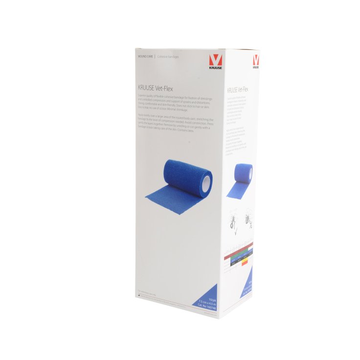 KRUUSE VET-FLEX 7.5 CM X 4.5 M, BLUE, 10/PK - Shopivet.com