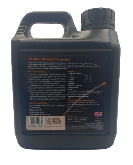 Lillidale Cod Liver Oil 1Liter - Shopivet.com