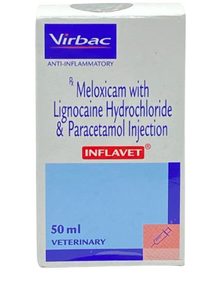 Meloxicam with Lignocaine Hydrochloride &Paracetamol Injection - Inflavet 50ml - Shopivet.com