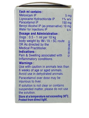 Meloxicam with Lignocaine Hydrochloride &Paracetamol Injection - Inflavet 50ml - Shopivet.com