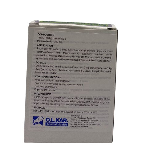 Metronidazole tablets 100tab - Shopivet.com