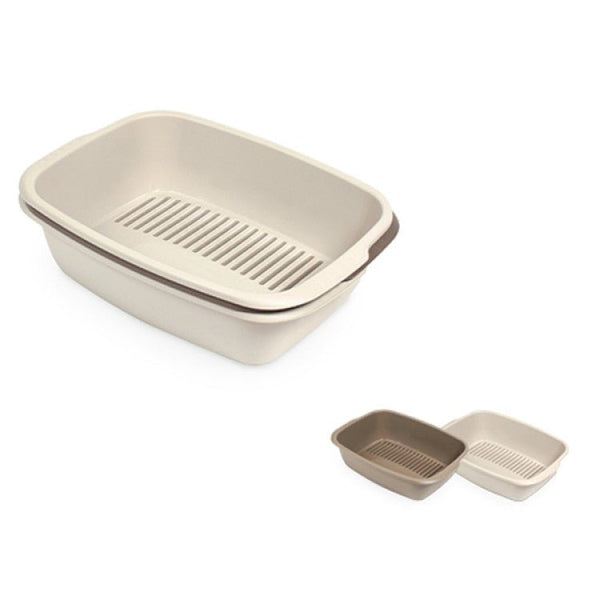 Miso Cat Litter Tray - 54 x 38.5 x 16 cm/Beige - Shopivet.com