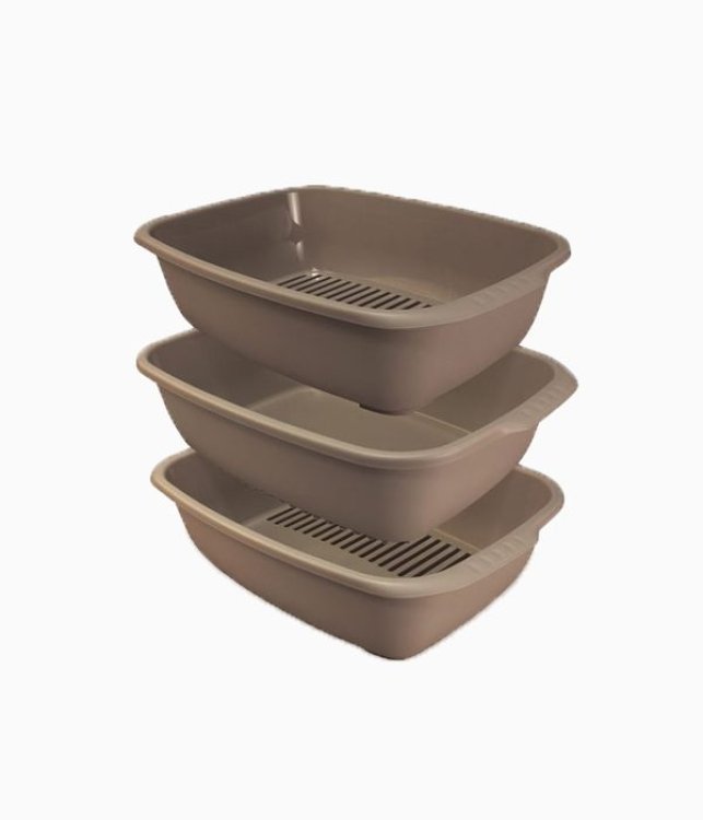 Misso Cat Litter Tray - 54 x 38.5 x 16 cm/Mocha - Shopivet.com