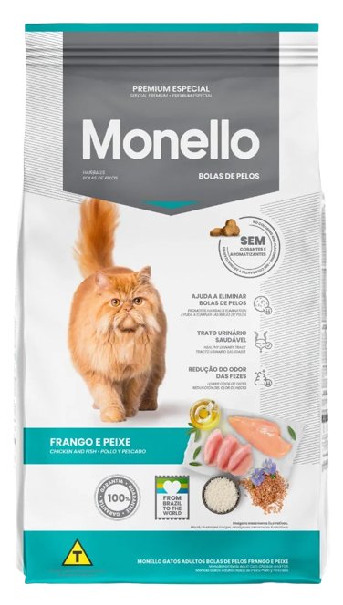 Monello Adult cat chicken & fish flavor for hairball control 1kg - Shopivet.com