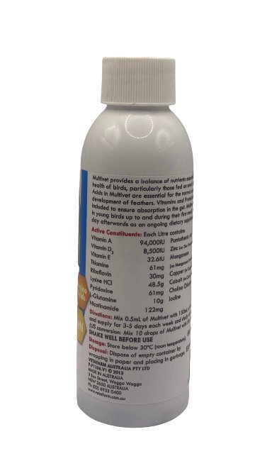 Multivet with Moulting aid 100 ml - Shopivet.com