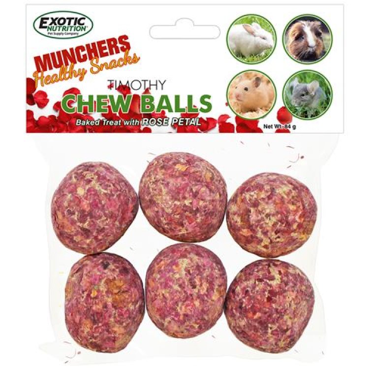 Munchers Rose Petals & Timothy Chew Balls - 6 pcs - Shopivet.com